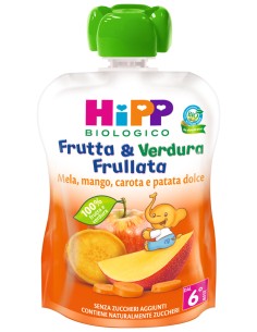 HIPP BIO FRUTTA & VERDURA MELA MANGO CAROTA PATATA DOLCE 90 G