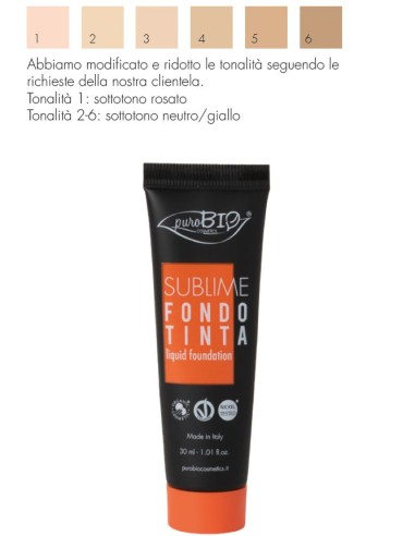 PUROBIO FONDOTINTA FLUIDO SUBLIME 02 30 ML