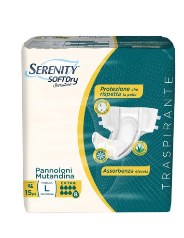 PANNOLONE MUTANDINA SERENITY SD SENSITIVE EXTRA L 15 PEZZI