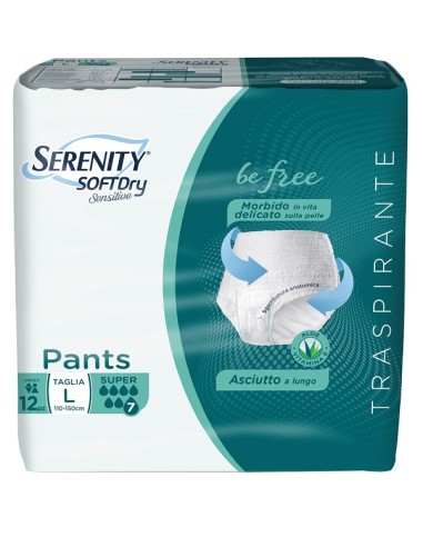 SERENITY PANTS SD SENSITIVE BE FREE SUPER L 12 PEZZI
