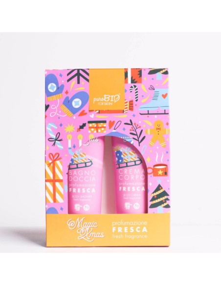 PUROBIO FOR SKIN KIT CREMA CORPO E BAGNO DOCCIA DA 150 ML FRAGRANZA FRESCA