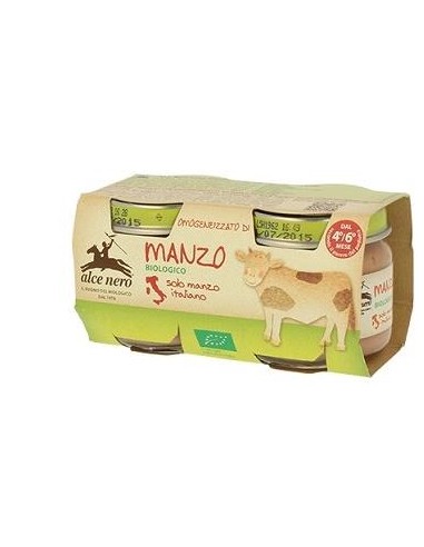 ALCE NERO OMOGENEIZZATO DI MANZO BABY FOOD BIOLOGICO 2 X 80 G