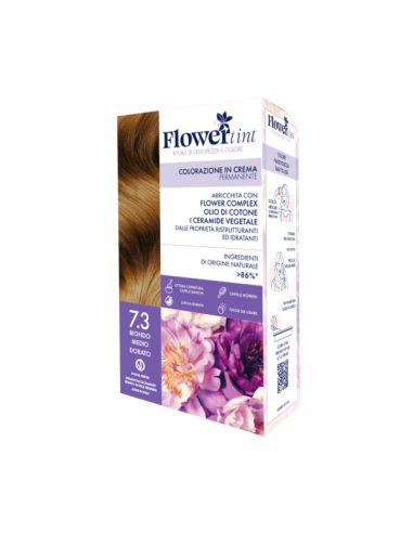 FLOWERTINT COLORAZIONE IN CREMA PERMANENTE 7,3 BIONDO MEDIO DORATO