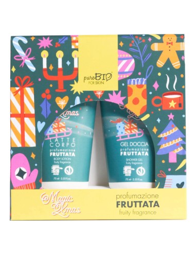 PUROBIO FOR SKIN KIT CREMA CORPO E BAGNO DOCCIA75 ML FRAGRANZA FRUTTATA