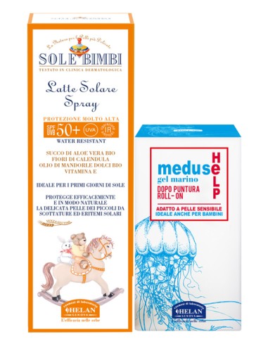 SOLE BIMBI LATTE SOLARE SPRAY SPF50+ 100 ML + MEDUSE HELP GEL MARINO DOPO PUNTURA ROLL ON 25 ML