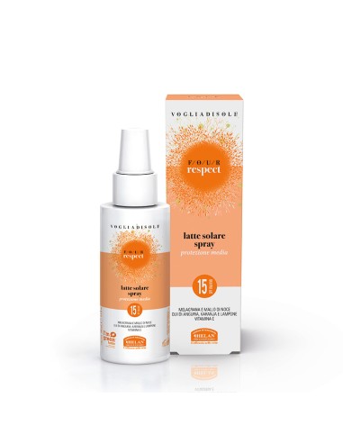 VOGLIADISOLE FOUR RESPECT LATTE SOLARE SPRAY SPF15 VISO E CORPO 100 ML