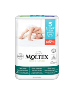 MOLTEX PURE&NATURE PANTS JUNIOR TAGLIA 5 9-14 KG 20 PEZZI