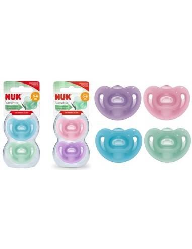 NUK SUCCHIETTO SENSITIVE IN SILICONE 0-6 MESI 2 PEZZI