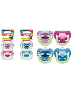 NUK SUCCHIETTO SIGNATURE NIGHT SILICONE 0-6 2 PEZZI