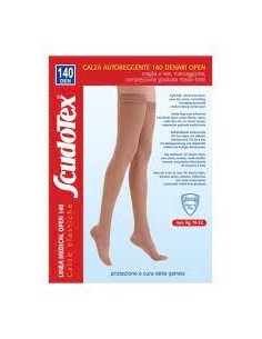 SCUDOTEX CALZA AUTOREGGENTE 140 DENARI PUNTA APERTA COLORE NATURE MISURA 3