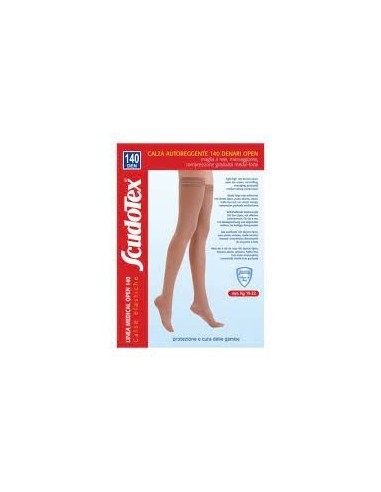 SCUDOTEX CALZA AUTOREGGENTE 140 DENARI PUNTA APERTA COLORE NATURE MISURA 3