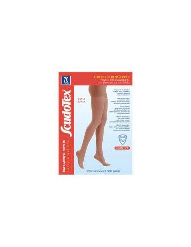 SCUDOTEX CALZE COLLANT 70 DENARI OPEN PUNTA APERTA COLORE SKIN MISURA 4