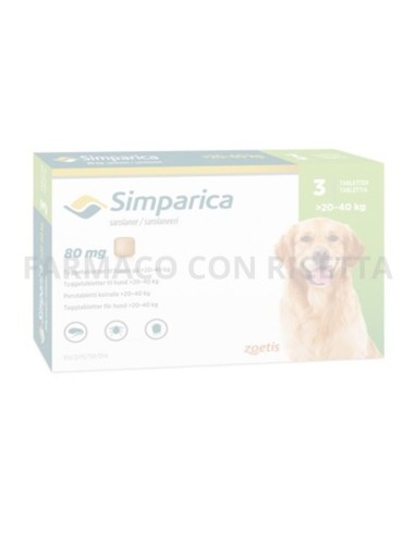 SIMPARICA 20-40 KG 80MG 3 COMPRESSE