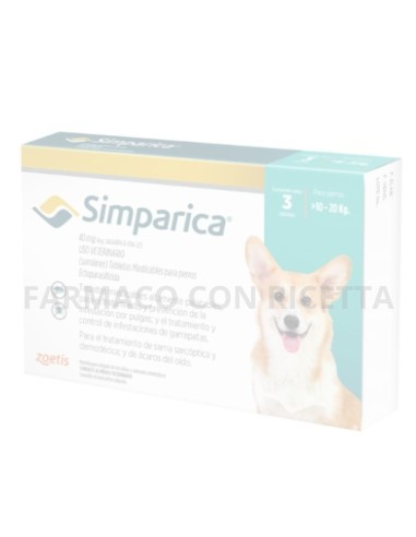 SIMPARICA 10-20 KG 40MG 3 COMPRESSE