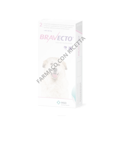 Bravecto Cani 40-56 kg: 2 Compresse Masticabili 1400 mg
