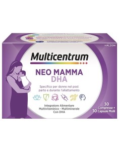 Multicentrum Neo Mamma DHA 30 Compresse + 30 Capsule Molli – Integratore per Donne in Gravidanza e Allattamento