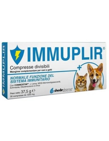 Shedir Pharma Immuplir Mangime Complementare Cani e Gatti, 30 Compresse