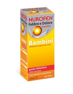 Nurofen Febbre e Dolore Bambini - Sospensione Orale - Gusto fragola - Senza zucchero - 100 mg/5 ml di Ibuprofene
