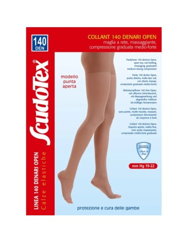 SCUDOTEX COLLANT 140 DENARI PUNTA APERTA NERO TAGLIA 4