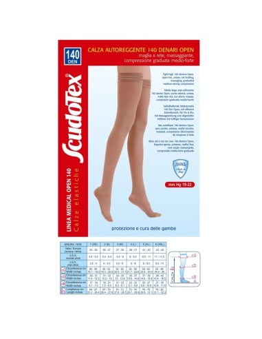 SCUDOTEX GAMBALETTO 140 DENARI PUNTA APERTA NATURE TAGLIA 4