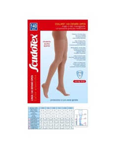 SCUDOTEX COLLANT 140 DENARI PUNTA APERTA COLORE SKIN TAGLIA 4