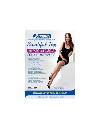 SCUDOTEX COLLANT 70 DENARI MAGLIA LISCIA TUTTONUDO COLORE NERO TAGLIA 3