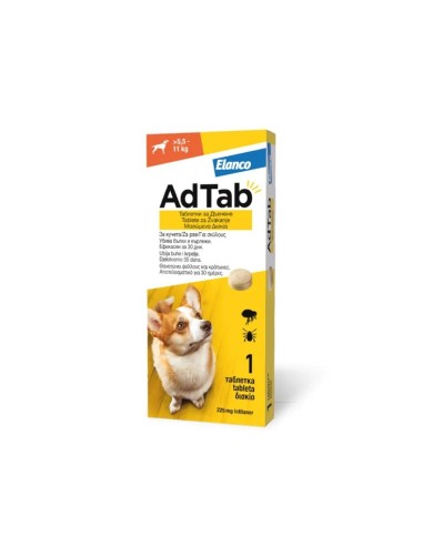 Adtab Per Cani Da 5,5 A 11kg 3 Compresse Masticabili 225mg