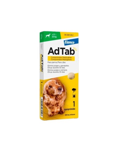 Adtab Per Cani Da 11kg A 22kg 3 Compresse Masticabili 450mg