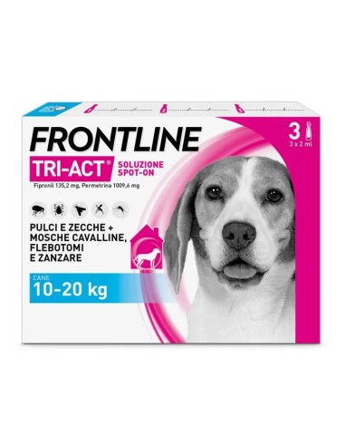 Frontline Tri-Act Cani (10-20Kg), 3 Pipette Antiparassitarie