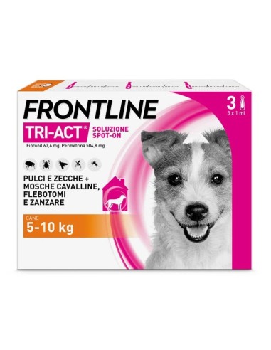 Frontline Tri-Act Cani (5-10Kg), 3 Pipette Antiparassitarie