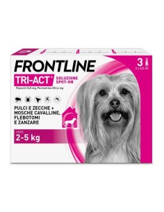 Frontline Tri-Act Cani (2-5Kg), 3 Pipette Antiparassitarie
