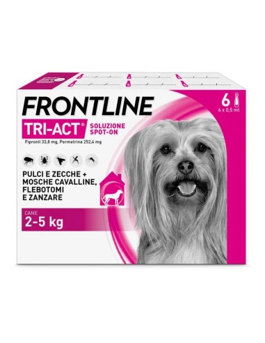 FRONTLINE TRI-ACT CANI 2-5KG 6 PIPETTE ANTIPARASSITARIE