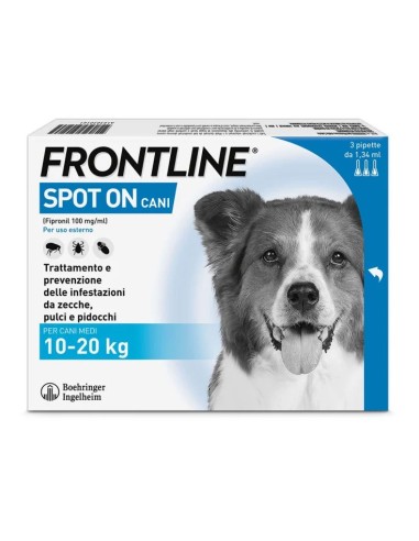 Frontline Spot On Cani (10-20Kg), 3 Pipette Antiparassitarie