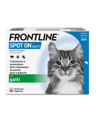 Frontline Spot On Gatti e Gattini 3 Pipette Antiparassitarie
