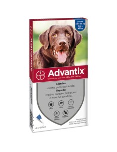 ADVANTIX SPOT ON CANI 25-40KG BLU 4 PIPETTE ANTIPARASSITARIE