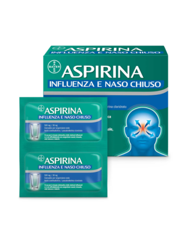 ASPIRINA INFLUENZA E NASO CHIUSO DECONGESTIONANTE 500MG 20 BUSTINE