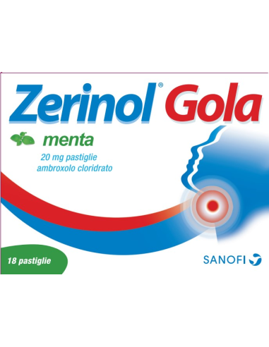 ZERINOL GOLA GUSTO MENTA 18 PASTIGLIE MAL DI GOLA 20MG
