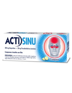 ACTISINU SINUSITE RAFFREDDORE E MAL DI TESTA 12 COMPRESSE 200MG+30MG