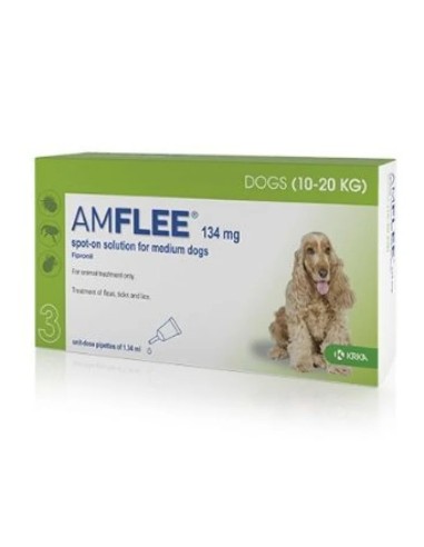 AMFLEE 134mg Spot-On Cani Da 10-20Kg KRKA 3 Pipette