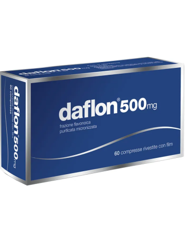 DAFLON 60 COMPRESSE RIVESTITE INSUFFICIENZA VENOSA ED EMORROIDI 500MG