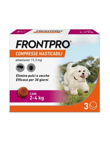 FRONTPRO Cani 2-4Kg 3 Compresse Antiparassitarie