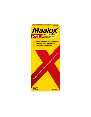 MAALOX PLUS 4+3,5+0,5% SOSPENSIONE ORALE AROMA LIMONE 250ML
