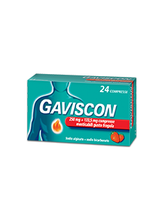 GAVISCON 24 COMPRESSE MASTICABILI GUSTO FRAGOLA 250+133,5MG