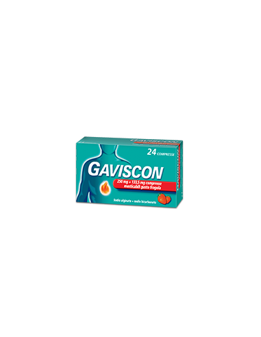 GAVISCON 24 COMPRESSE MASTICABILI GUSTO FRAGOLA 250+133,5MG