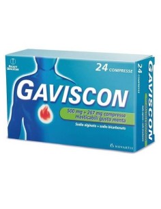 GAVISCON 24 COMPRESSE MASTICABILI GUSTO MENTA 500+267MG