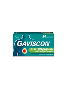 GAVISCON 24 COMPRESSE MASTICABILI GUSTO MENTA 250+133,5MG