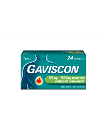 GAVISCON 24 COMPRESSE MASTICABILI GUSTO MENTA 250+133,5MG