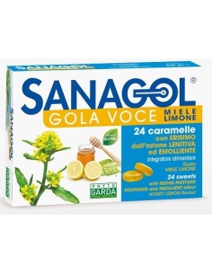 SANAGOL GOLA VOCE MIELE LIMONE 24 CARAMELLE PER MAL DI GOLA