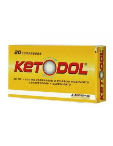 KETODOL ANTIDOLORIFICO 20 COMPRESSE 25MG+200MG