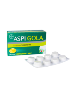 ASPI GOLA 24 PASTIGLIE MAL DI GOLA GUSTO LIMONE E MIELE